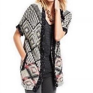 Carol Anderson CAbi Provence Small Black Cream Pink Cardigan Pockets